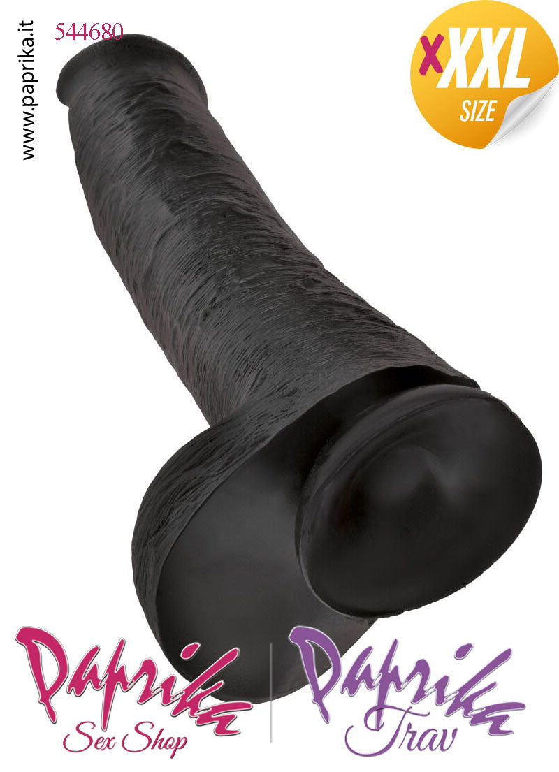 Strap-On Fallo Nero XXXL Non Vibrante 33/38 cm Ø 77 Mutanda 3 Anelli Acciaio