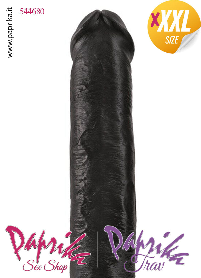 Strap-On Fallo Nero XXXL Non Vibrante 33/38 cm Ø 77 Mutanda 3 Anelli Acciaio