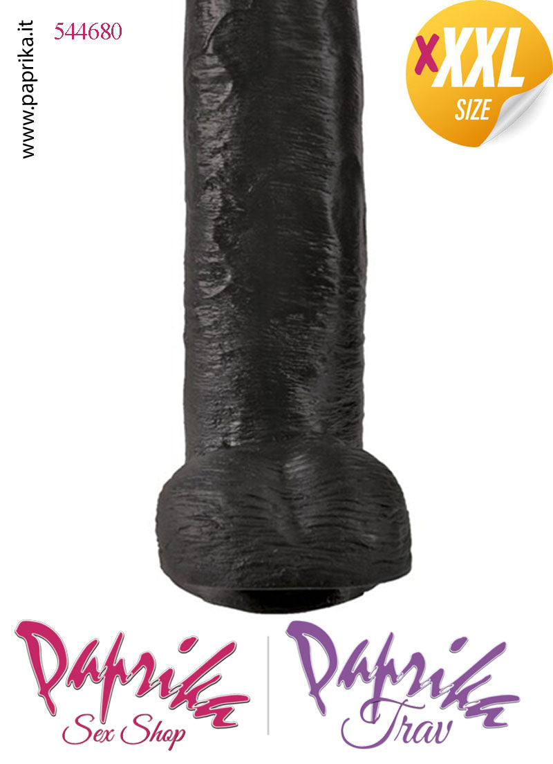Strap-On Fallo Nero XXXL Non Vibrante 33/38 cm Ø 77 Mutanda 3 Anelli Acciaio
