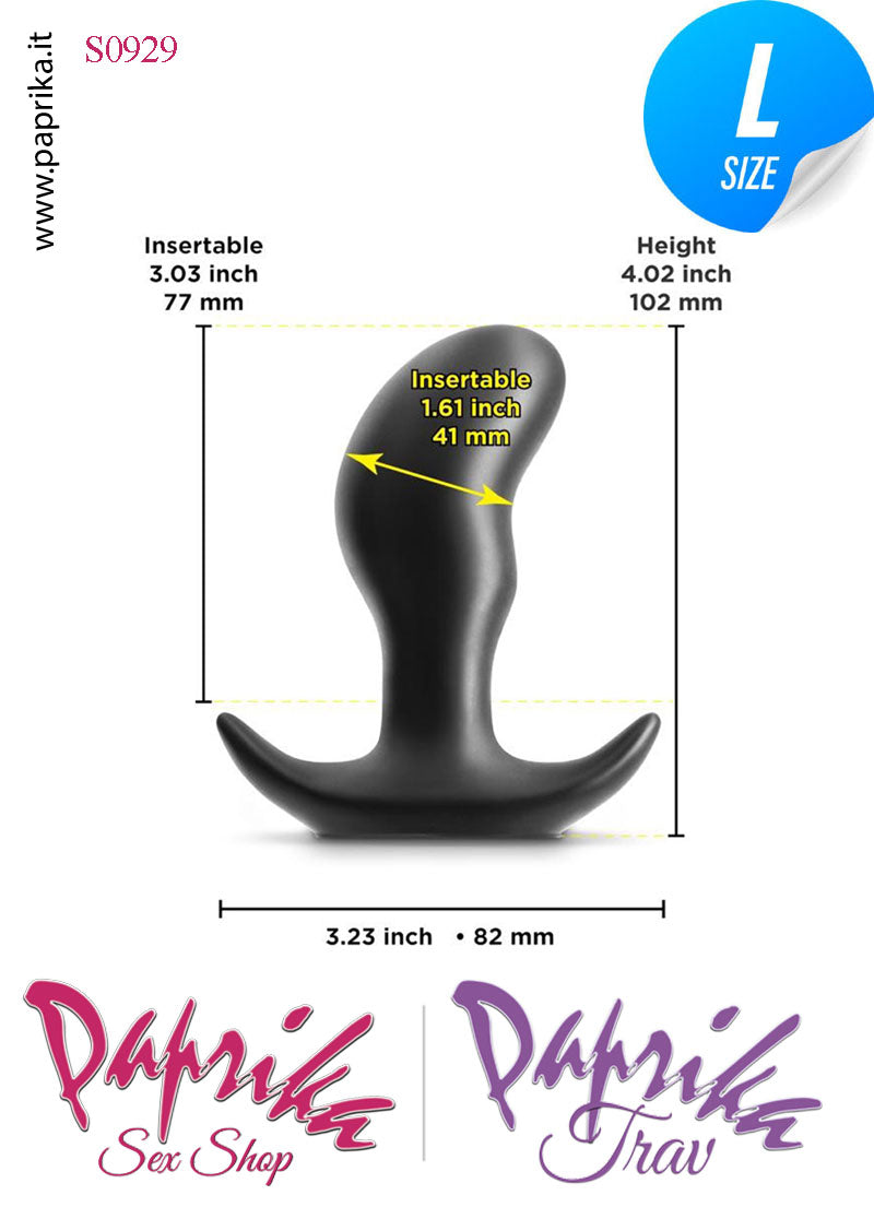 Dildo Prostatico Sagomato Non Vibrante Silicone Large 10 cm Ø 41 Base Curva