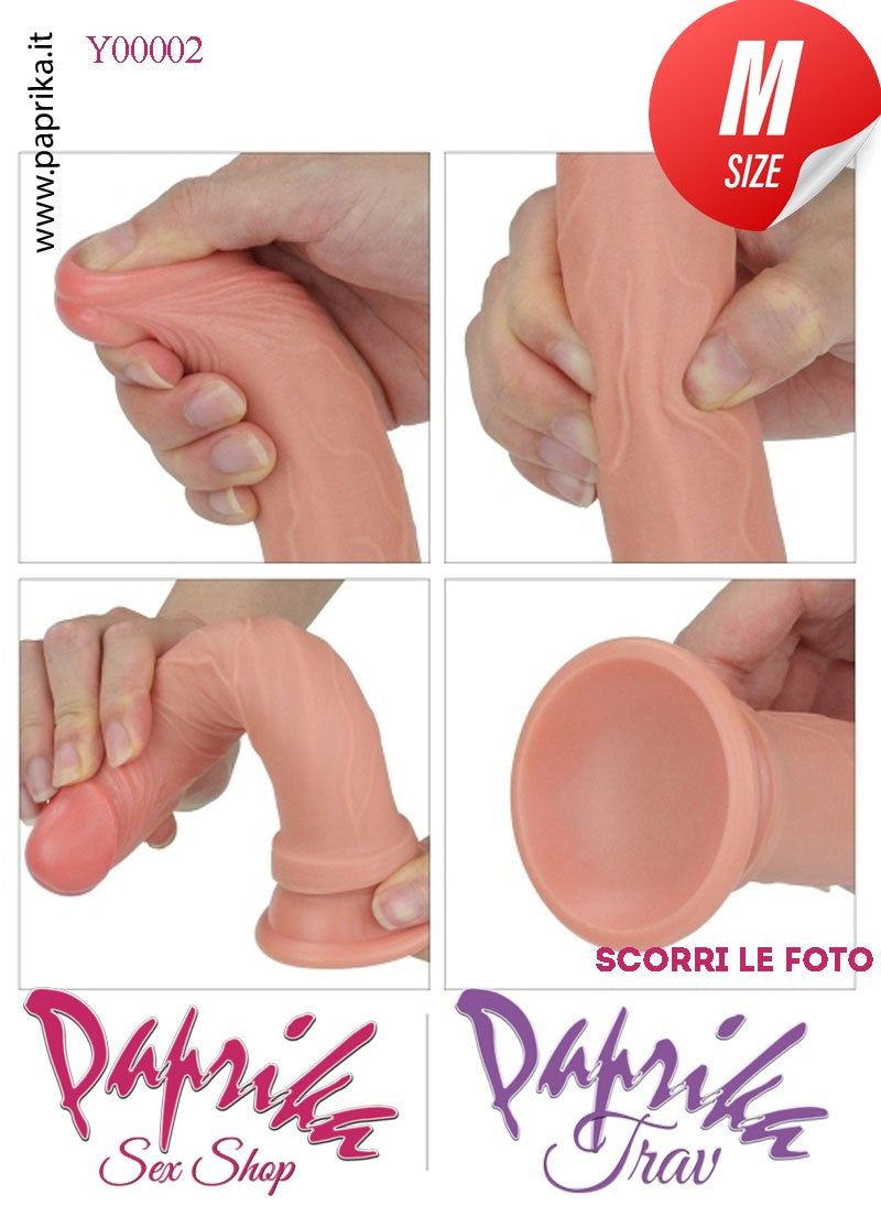Strap-On Fallo Medium Non Vibrante 16 cm Ø 34 Mutanda 2 Anelli Acciaio + 2 Gomma