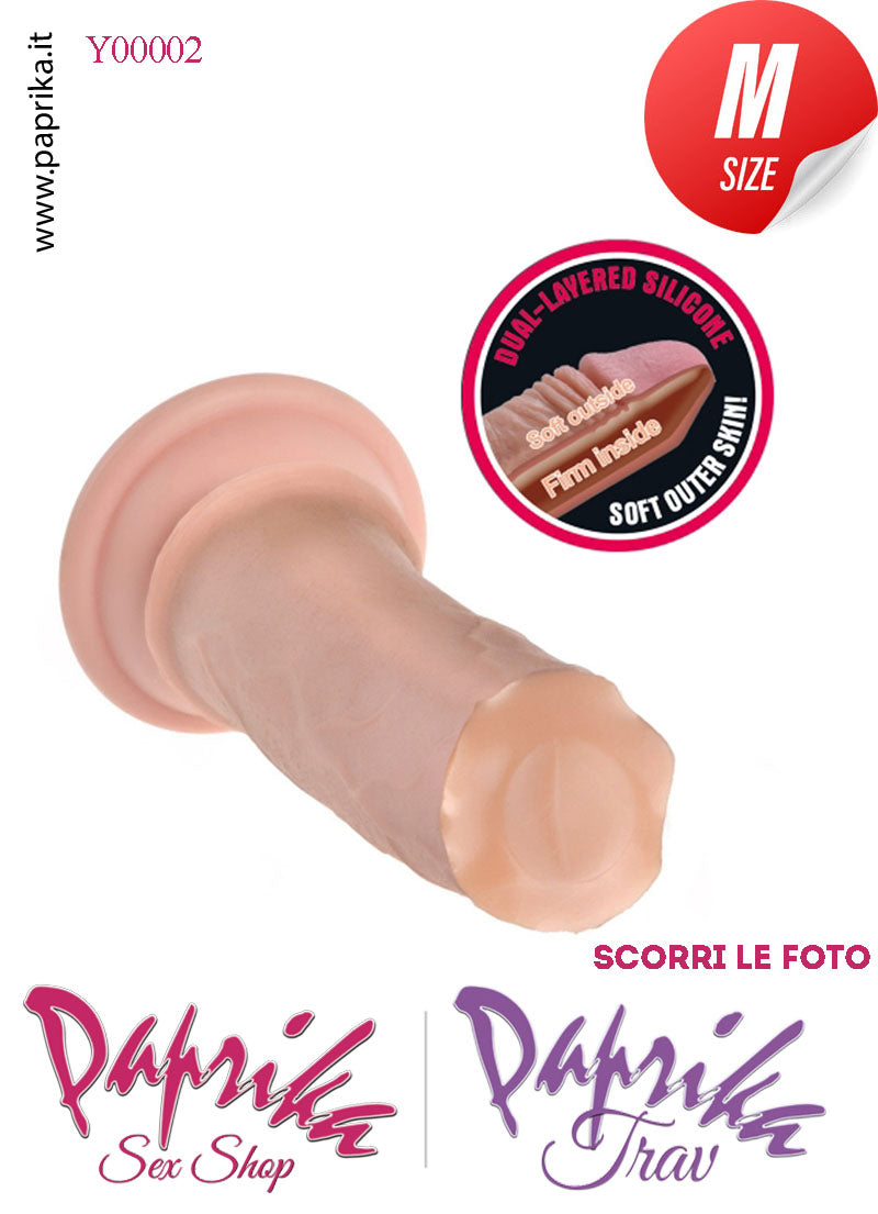 Strap-On Fallo Medium Non Vibrante 16 cm Ø 34 Mutanda 2 Anelli Acciaio + 2 Gomma