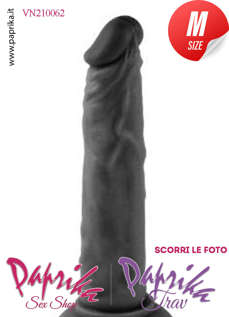 Strap-On Fallo Medium Nero Non Vibrante 16.5 cm Ø 35 Mutanda 2 Anelli Acciaio + 2 Gomma