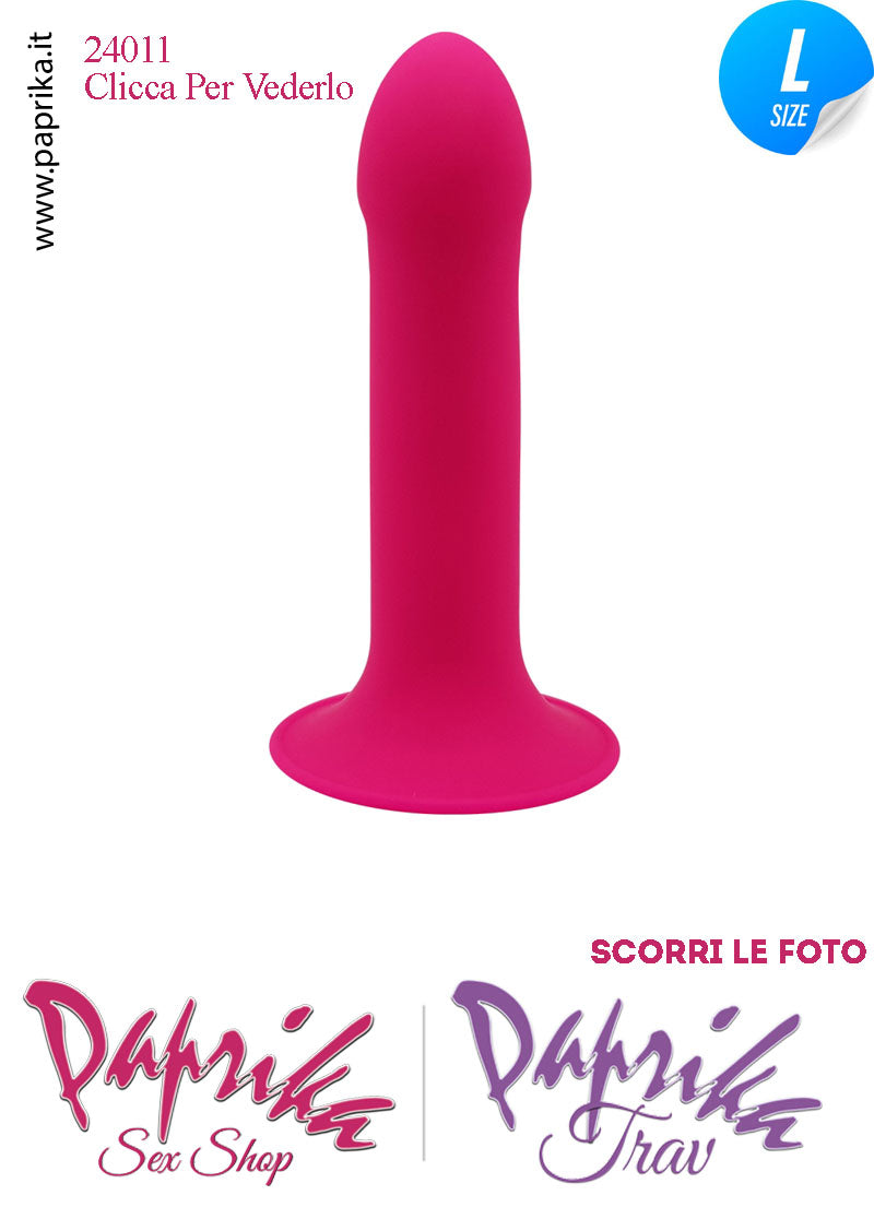 Dildo Silicone Flessibile Fucsia Liscio Unisex Ventosa 16 cm Ø 40