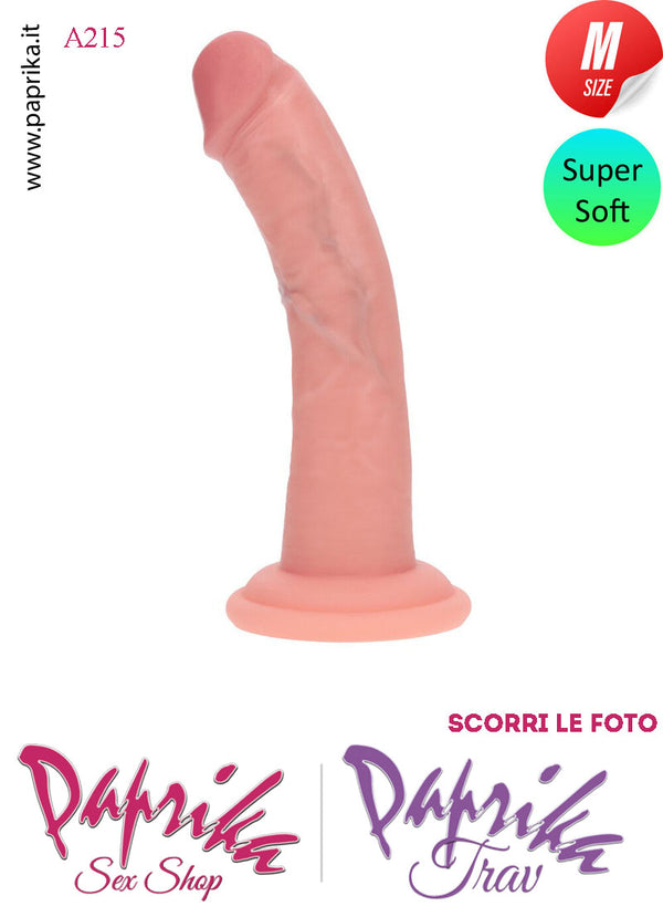 Dildo Silicone Ventosa Unisex Medium Venature 15 cm Ø 34 Non Vibrante