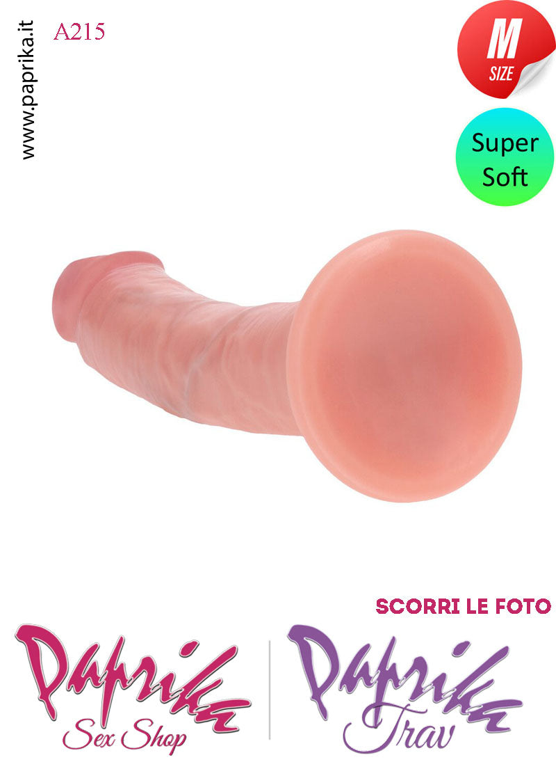 Dildo Silicone Ventosa Unisex Medium Venature 15 cm Ø 34 Non Vibrante