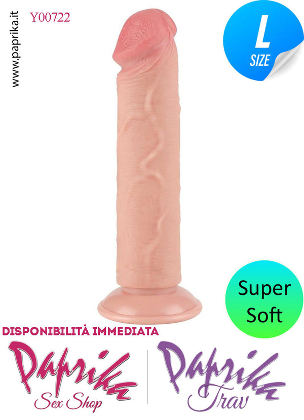 Dildo Non Vibrante Tpe Super Soft Flessibile 19 cm Ø 43 Ventosa Svitabile