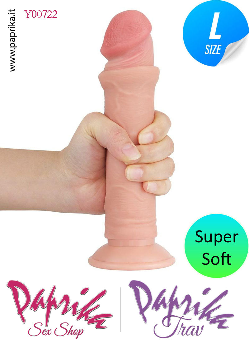 Dildo Non Vibrante Tpe Super Soft Flessibile 19 cm Ø 43 Ventosa Svitabile
