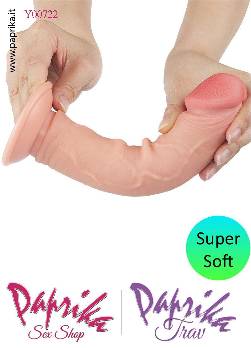 Dildo Non Vibrante Tpe Super Soft Flessibile 19 cm Ø 43 Ventosa Svitabile