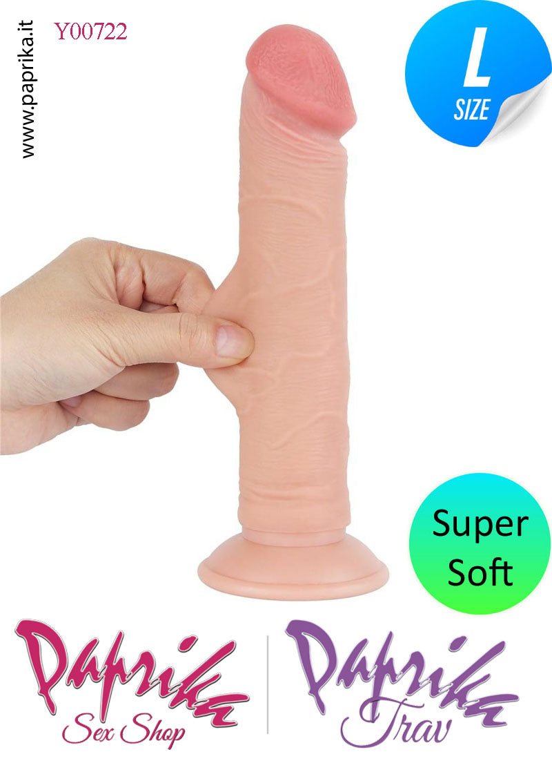 Dildo Non Vibrante Tpe Super Soft Flessibile 19 cm Ø 43 Ventosa Svitabile