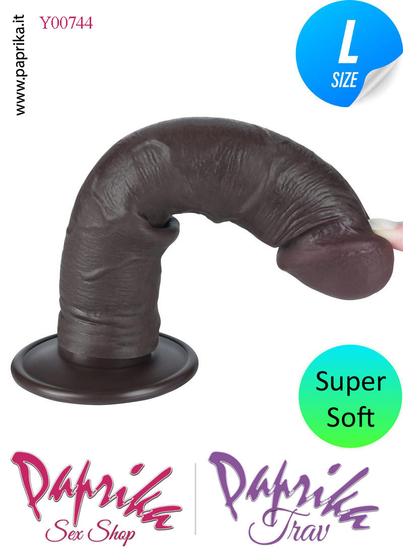 Dildo Non Vibrante Tpe Super Soft Flessibile 19 cm Ø 43 Ventosa Svitabile