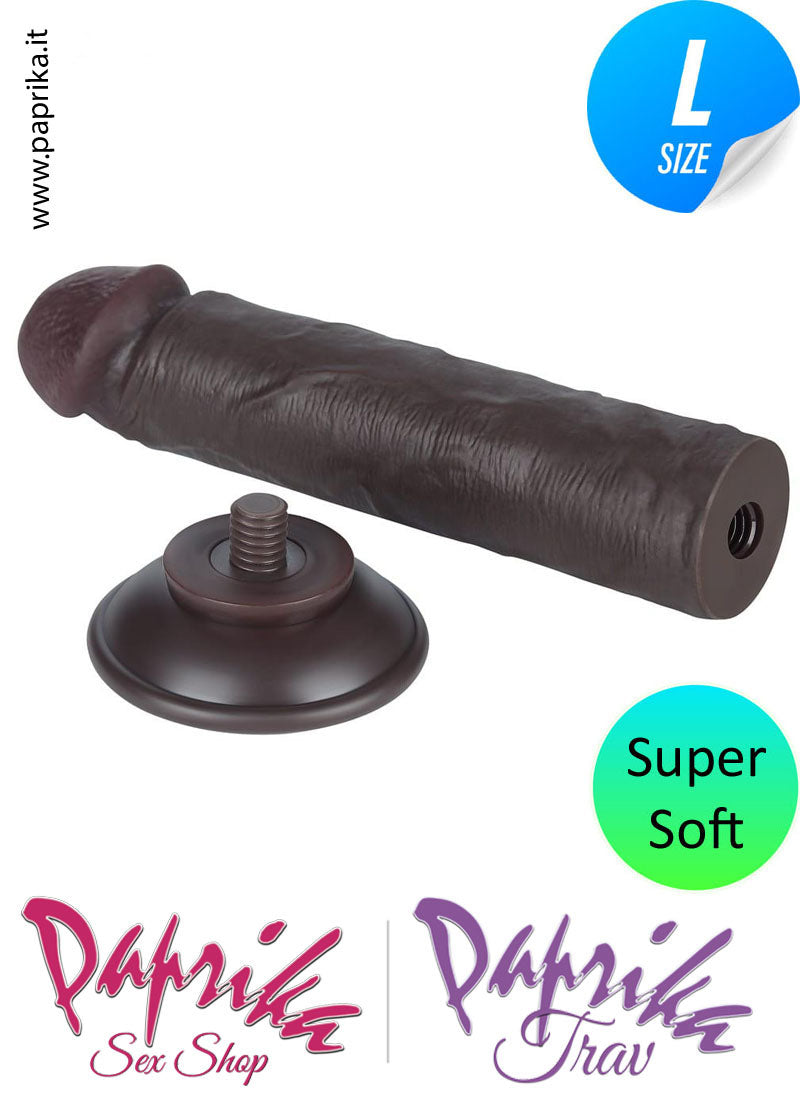 Dildo Non Vibrante Tpe Super Soft Flessibile 19 cm Ø 43 Ventosa Svitabile