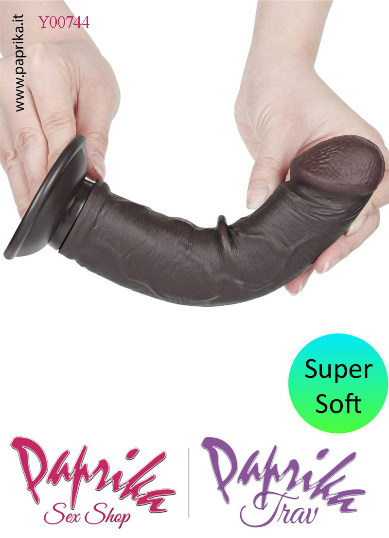 Dildo Non Vibrante Tpe Super Soft Flessibile 19 cm Ø 43 Ventosa Svitabile