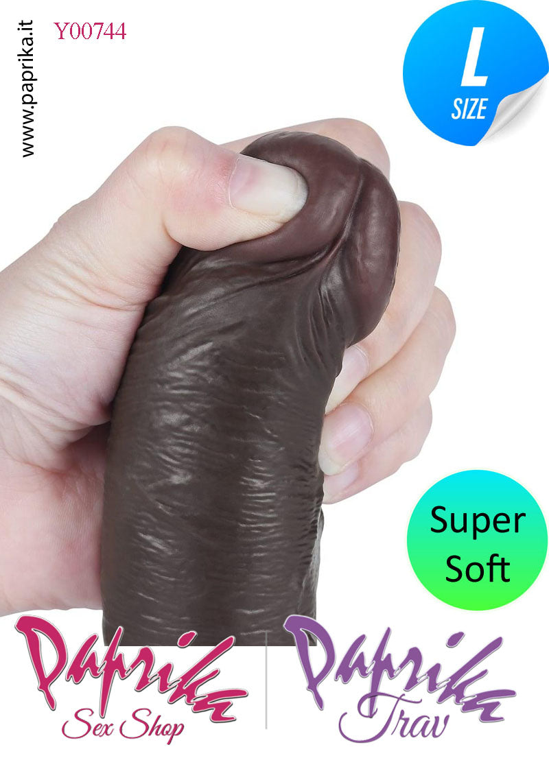 Dildo Non Vibrante Tpe Super Soft Flessibile 19 cm Ø 43 Ventosa Svitabile