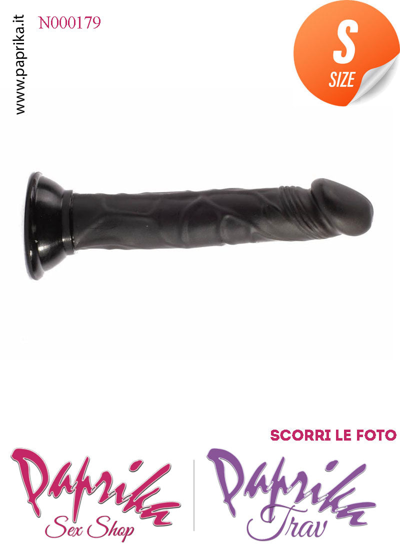 Strap-On Dildo Nero Small Non Vibrante 12 cm Ø 24 Mutanda Anelli Acciaio
