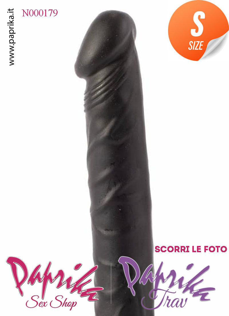 Strap-On Dildo Nero Small Non Vibrante 12 cm Ø 24 Mutanda Anelli Acciaio