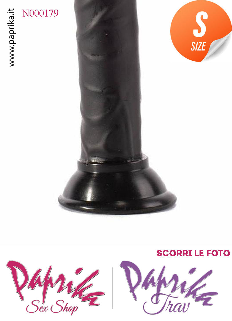 Strap-On Dildo Nero Small Non Vibrante 12 cm Ø 24 Mutanda Anelli Acciaio