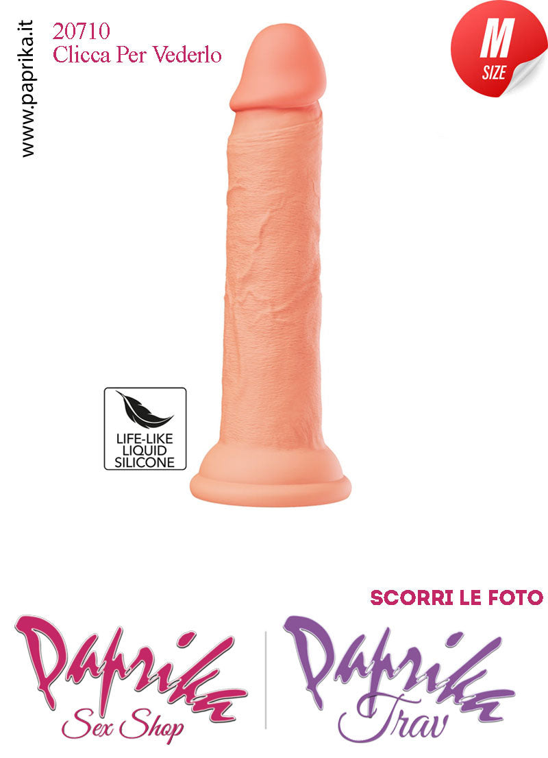 Dildo Unisex Medium Silicone Flessibile 18 cm Ø 32 Non Vibrante Ventosa