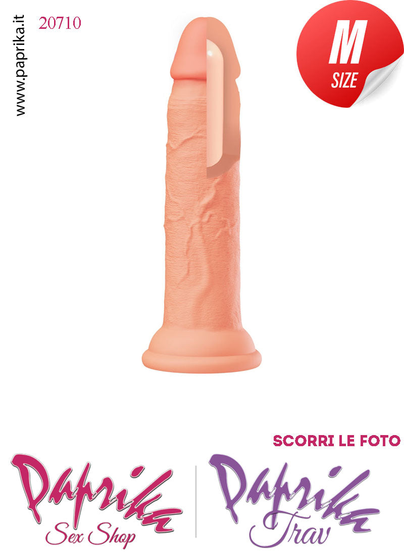 Dildo Unisex Medium Silicone Flessibile 17 cm Ø 30 Non Vibrante Ventosa