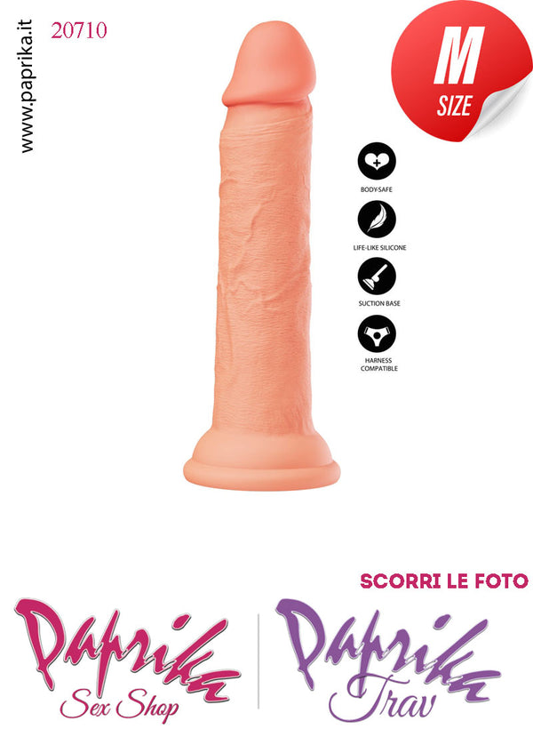 Dildo Unisex Medium Silicone Flessibile 17 cm Ø 30 Non Vibrante Ventosa