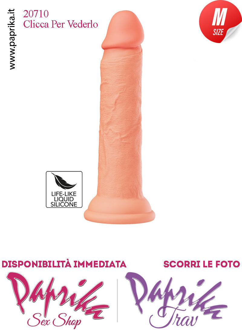 Dildo Unisex Medium Silicone Flessibile 18 cm Ø 32 Non Vibrante Ventosa