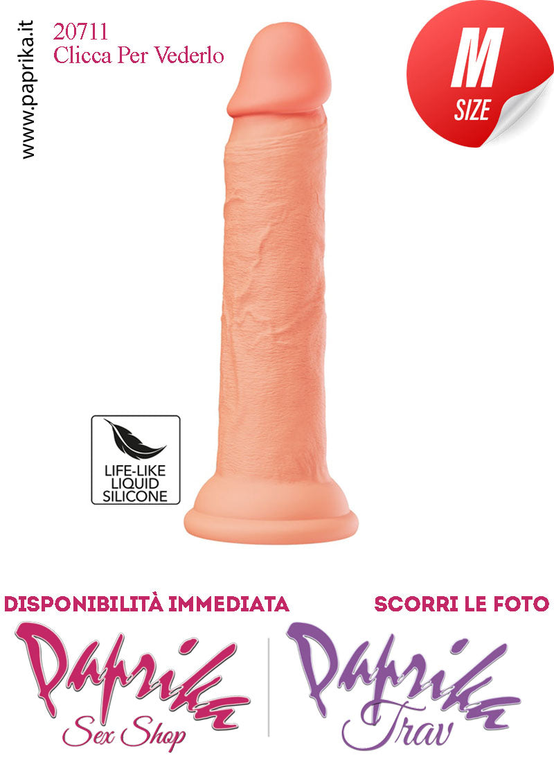 Dildo Unisex Medium Silicone Flessibile 19 cm Ø 35 Non Vibrante Ventosa