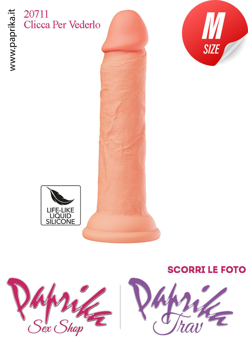 Dildo Unisex Medium Silicone Flessibile 19 cm Ø 35 Non Vibrante Ventosa