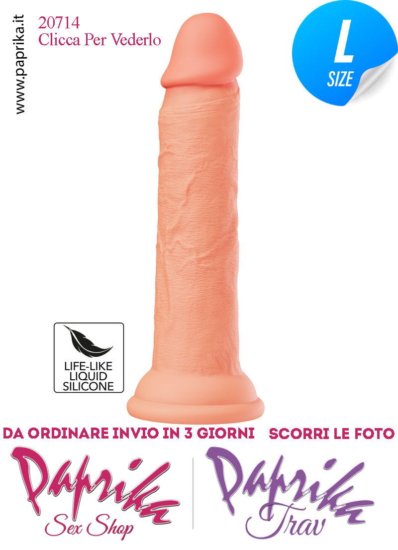 Dildo Unisex Large Silicone Flessibile 23 cm Ø 40 Non Vibrante Ventosa