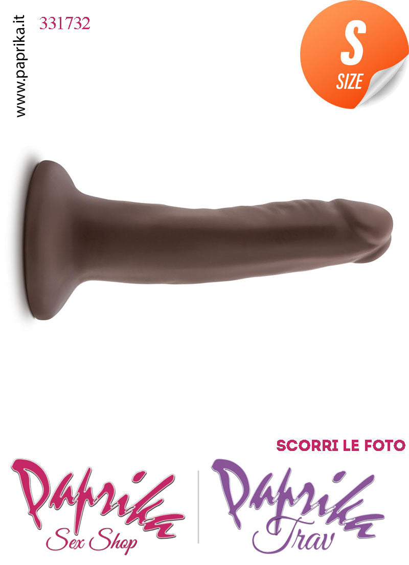 Strap-On Dildo Marrone Small Anima Interna Non Vibrante 12 cm Ø 29 Mutanda Anelli Acciaio