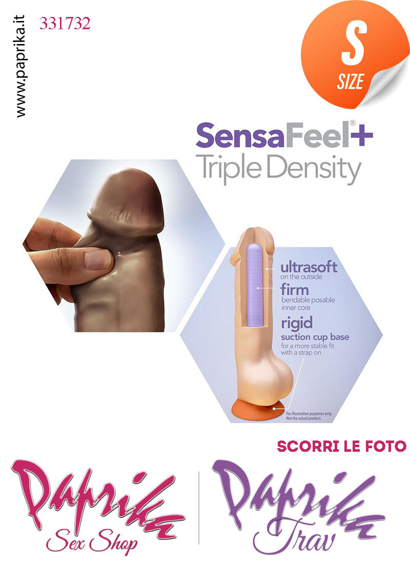 Strap-On Dildo Marrone Small Anima Interna Non Vibrante 12 cm Ø 29 Mutanda Anelli Acciaio
