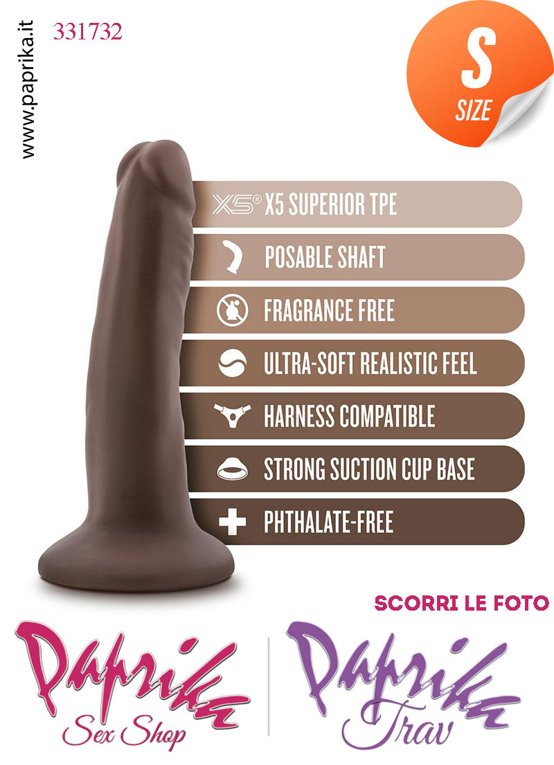 Strap-On Dildo Marrone Small Anima Interna Non Vibrante 12 cm Ø 29 Mutanda Anelli Acciaio