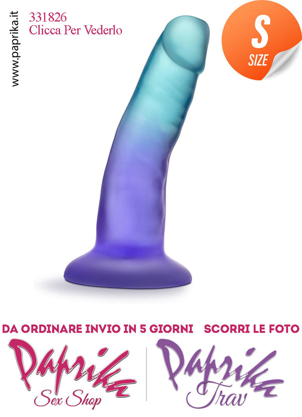 Dildo Anale Piccolo Zaffiro Trasparente Non Vibrante 12 cm Ø 29 Ventosa