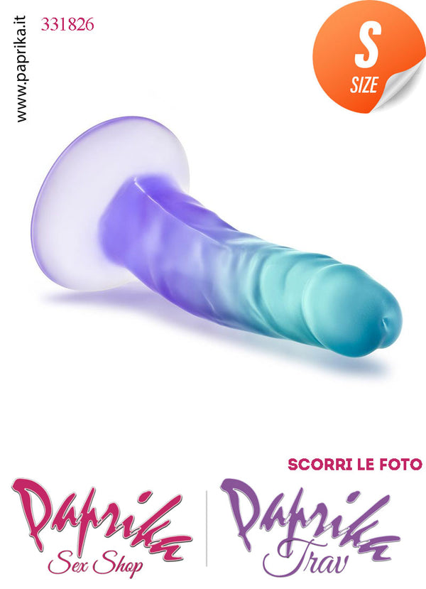 Dildo Anale Piccolo Zaffiro Trasparente Non Vibrante 12 cm Ø 29 Ventosa