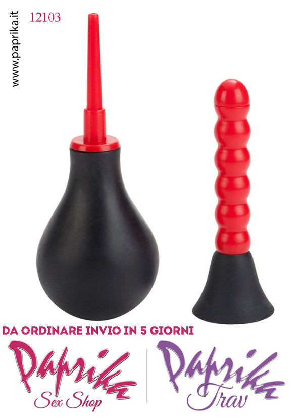 Doccia Anale Unisex Beccuccio Doppio Pvc Clistere Pulizia Retto 195 ml