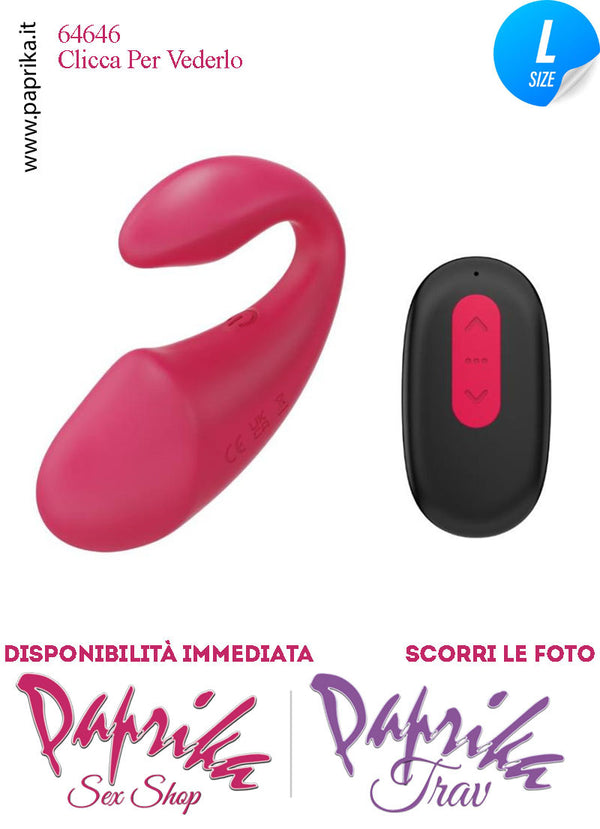 Vibratore Vaginale Clitorideo da Inserire Silicone Telecomando 8 cm Ø 38