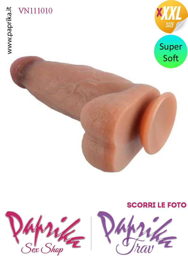 Strap-On Fallo Venature Testicoli XXXL Non Vibrante 18/22 cm Ø 50/70 Ventosa