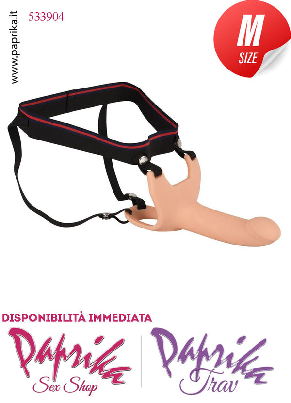 Strap-On Silicone Fallo Cavo Protesi 15 cm Ø 35 Punta Piena 5 cm Non Vibrante