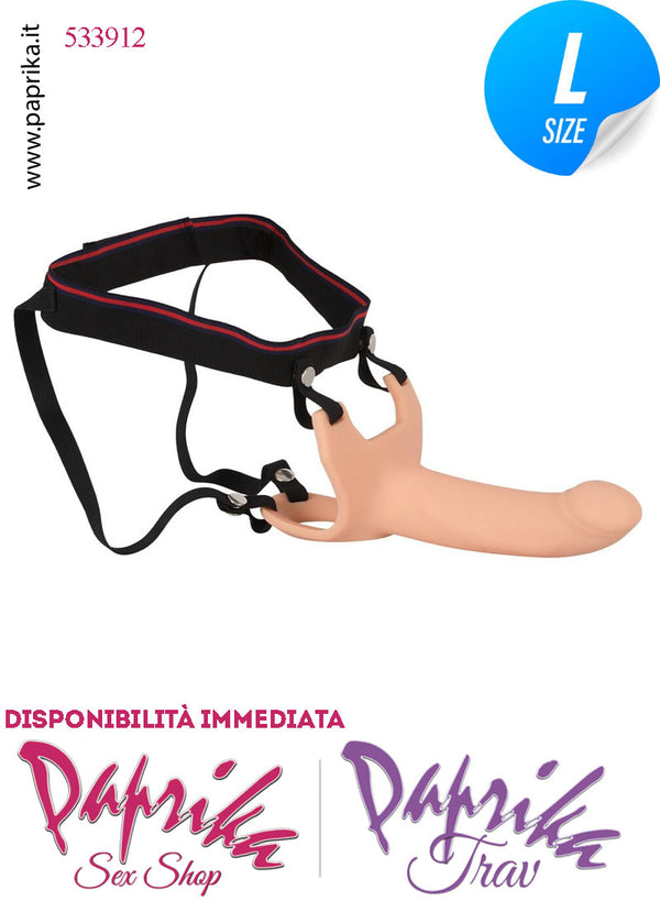Strap-On Silicone Fallo Cavo Protesi 18 cm Ø 40 Punta Piena 5 cm Non Vibrante