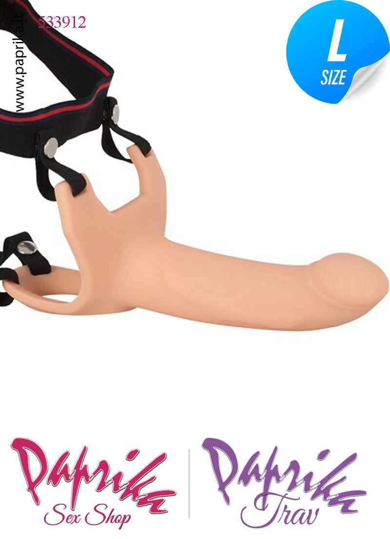 Strap-On Silicone Fallo Cavo Protesi 18 cm Ø 40 Punta Piena 5 cm Non Vibrante
