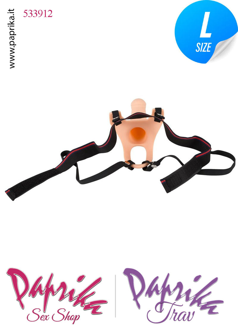 Strap-On Silicone Fallo Cavo Protesi 18 cm Ø 40 Punta Piena 5 cm Non Vibrante