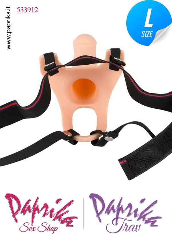 Strap-On Silicone Fallo Cavo Protesi 18 cm Ø 40 Punta Piena 5 cm Non Vibrante