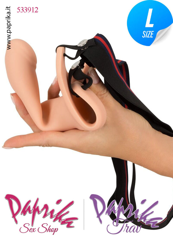 Strap-On Silicone Fallo Cavo Protesi 18 cm Ø 40 Punta Piena 5 cm Non Vibrante