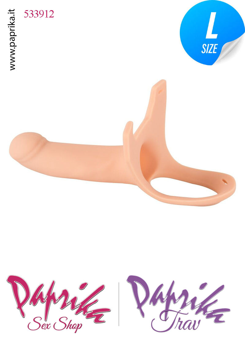 Strap-On Silicone Fallo Cavo Protesi 18 cm Ø 40 Punta Piena 5 cm Non Vibrante