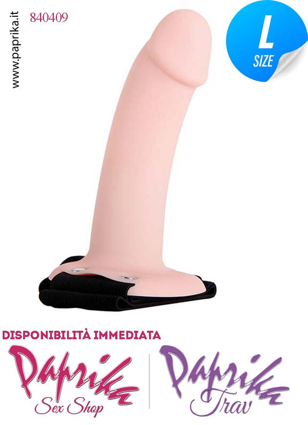 Strap-On Silicone Fallo Cavo Protesi 16 cm Ø 45 Punta Piena 6 cm Non Vibrante