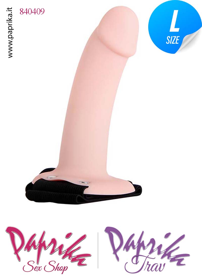 Strap-On Silicone Fallo Cavo Protesi 16 cm Ø 45 Punta Piena 6 cm Non Vibrante