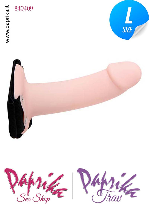 Strap-On Silicone Fallo Cavo Protesi 16 cm Ø 45 Punta Piena 6 cm Non Vibrante