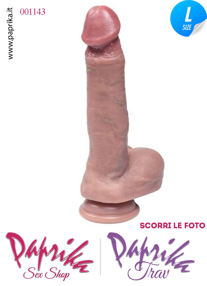 Fallo Testicoli Large Silicone Pelle Mobile 21 cm Ø 40 Non Vibrante Ventosa