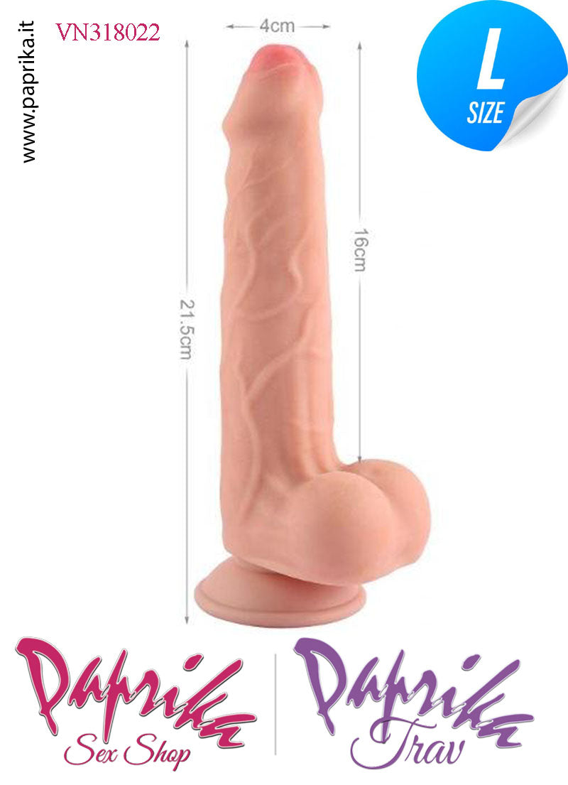 Strap-On Fallo Large Pelle Mobile Non Vibrante 21 cm Ø 40 Mutanda 3 Anelli Gomma