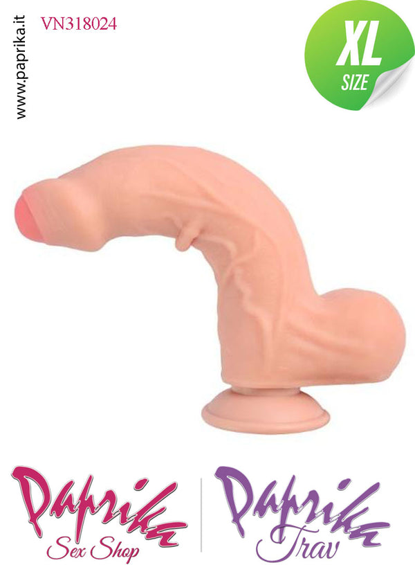 Fallo Testicoli XL Unisex Pelle Mobile Non Vibrante TPR 23 cm Ø 50 Ventosa