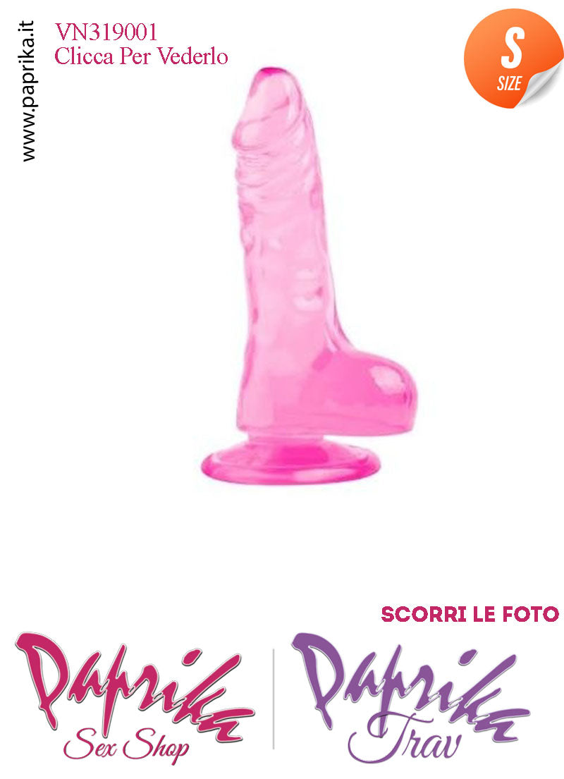 Strap-On Fallo Rosa Trasparente Small Non Vibrante Unisex 14 cm Ø 23